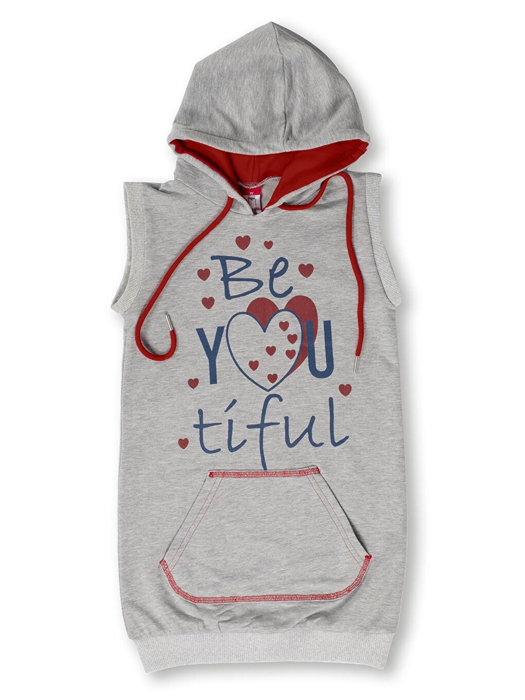 LupiaKids Gri Beyoutiful Kız Hoodie Elbise - 3