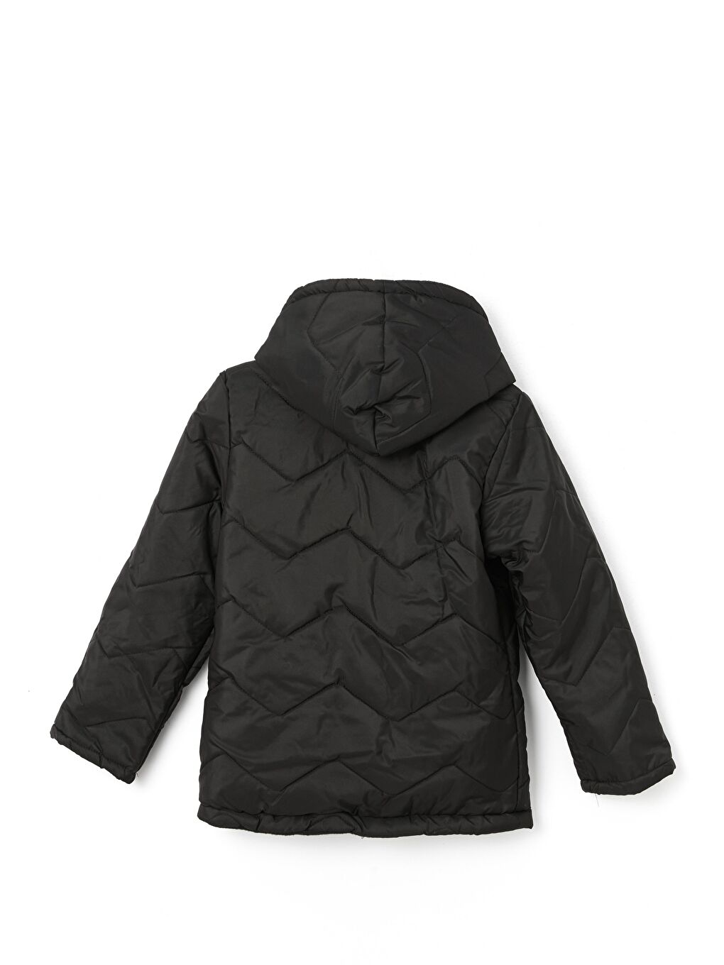 Siyah Kapüşonlu Erkek Çocuk Şişme Kaban-1