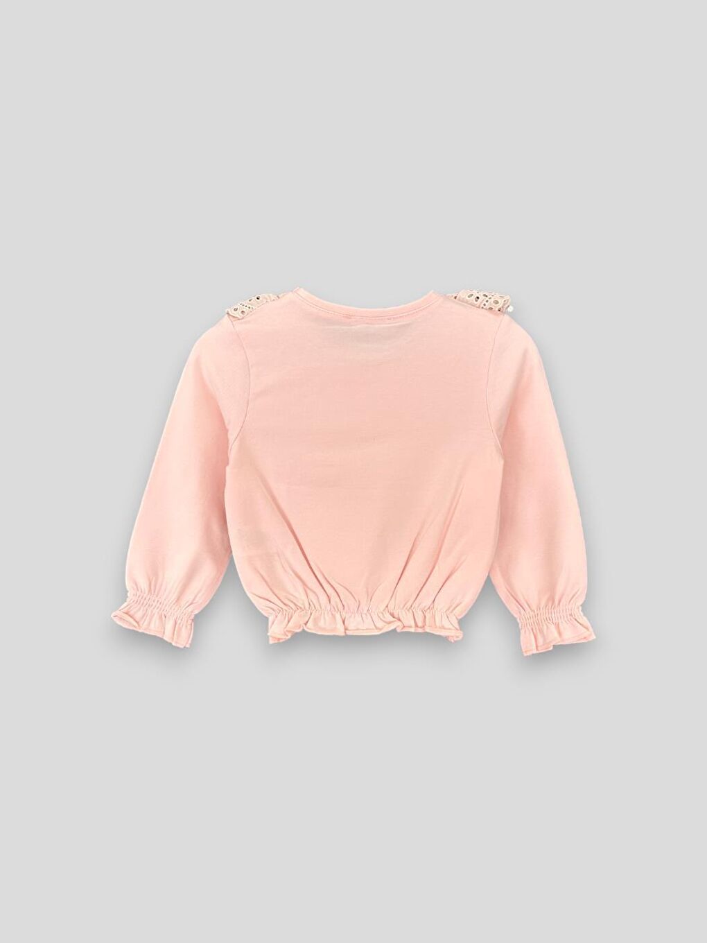 Pembe Kız Çocuk Change is Good Fistolu Lastikli SweatShirt-1