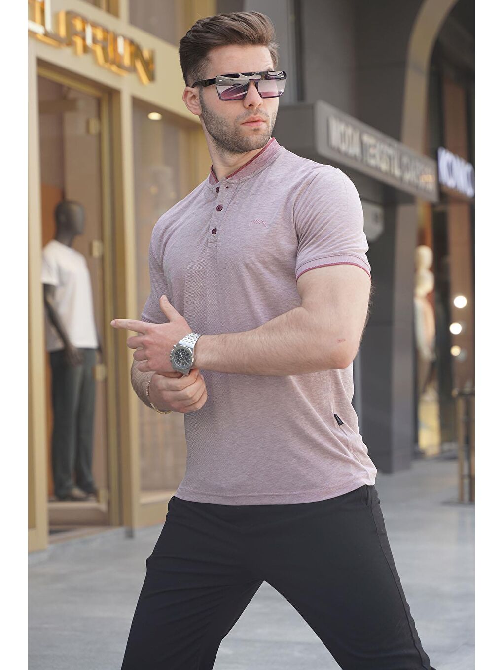 Bordo Hakim Yaka Erkek Polo Tişört 6107