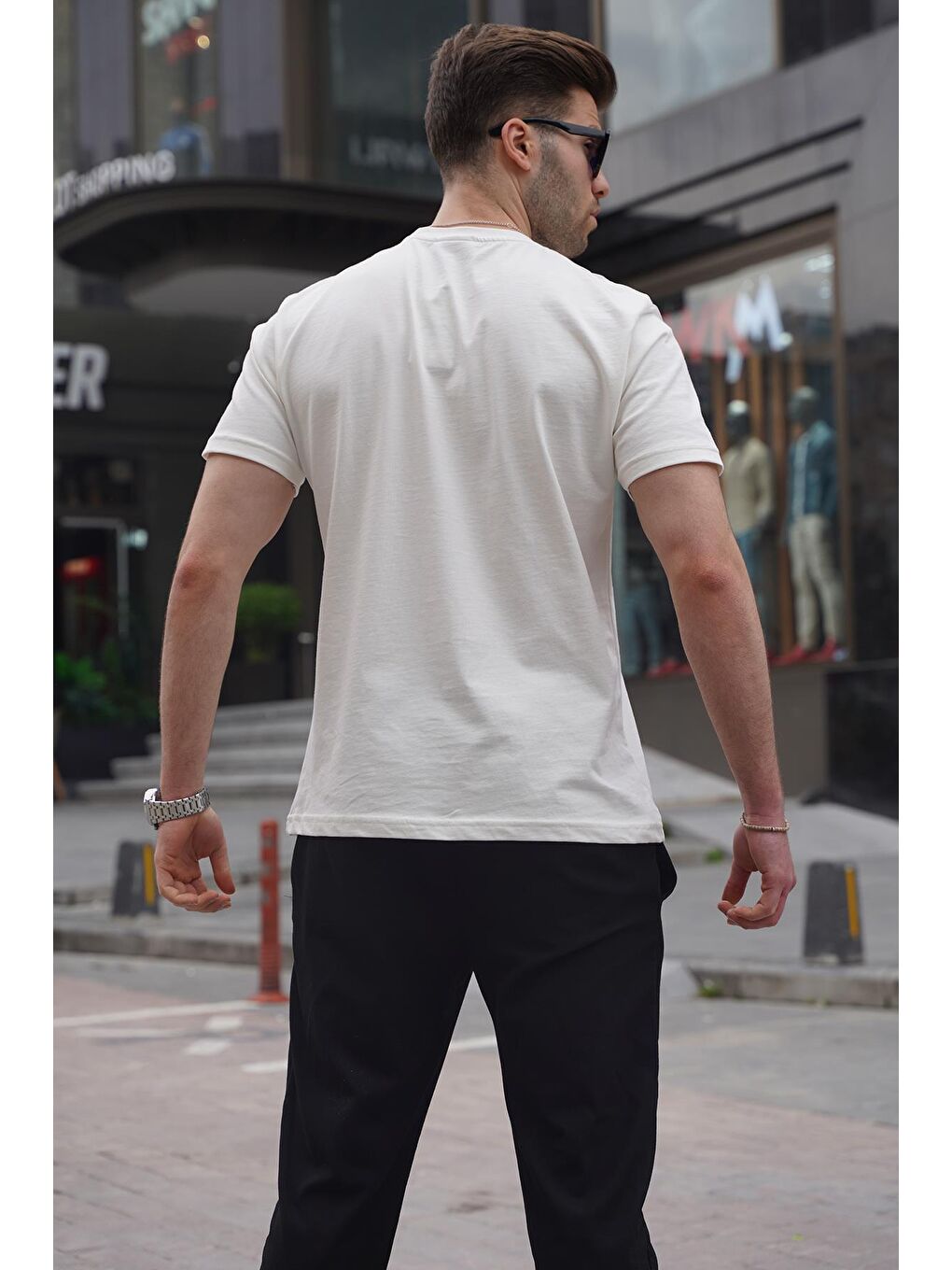 Ekru Regular Fit Basic Erkek %100 Pamuk Tişört 6131-1