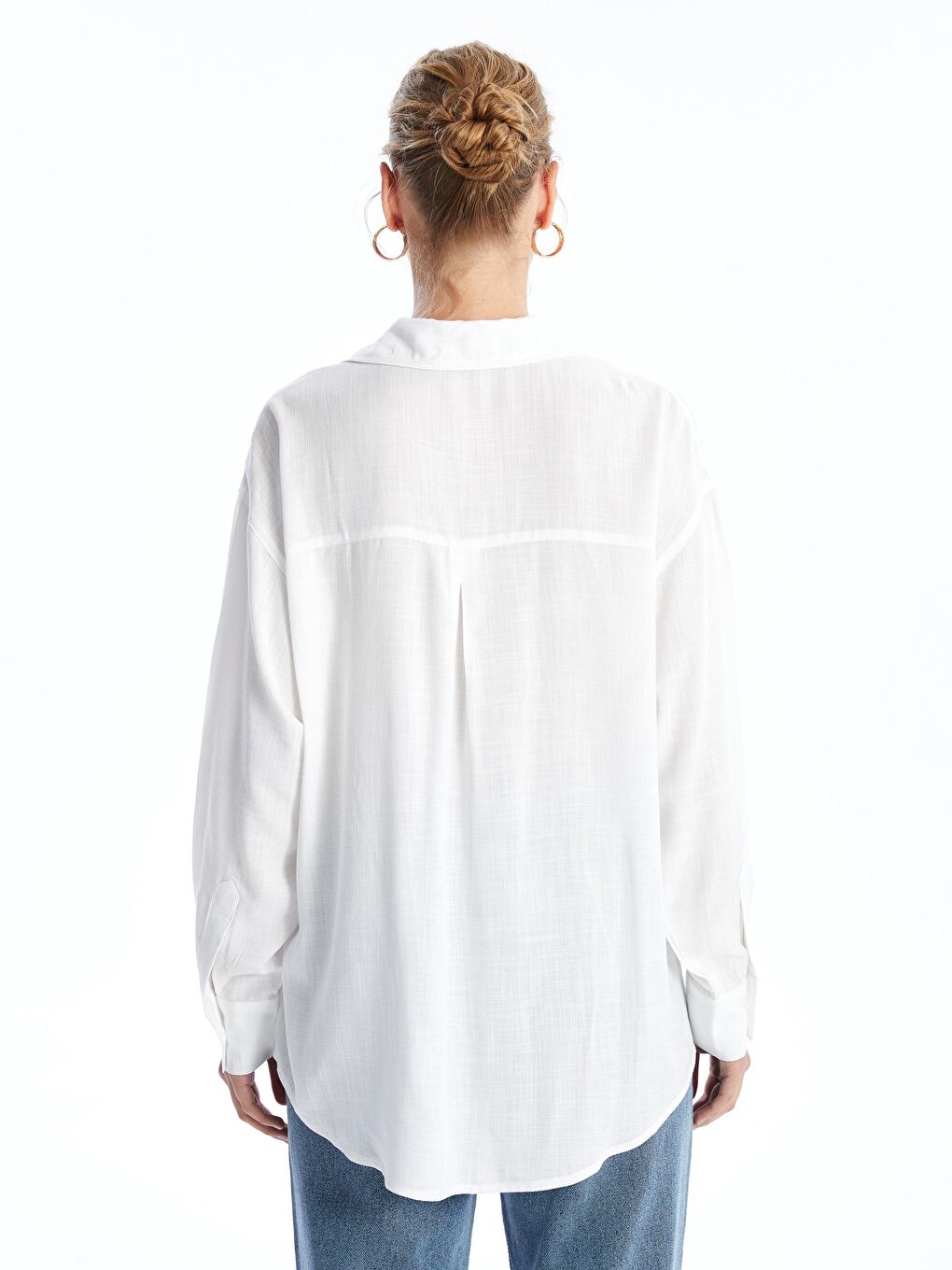 KOOR Loose Fit Beyaz Kadın Gömlek Bg117 - 2