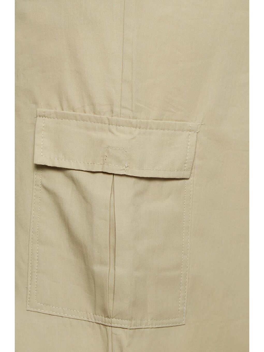 Bej Büyük Beden Paçası Lastikli Cep Detaylı Kargo Pantolon 302033-4
