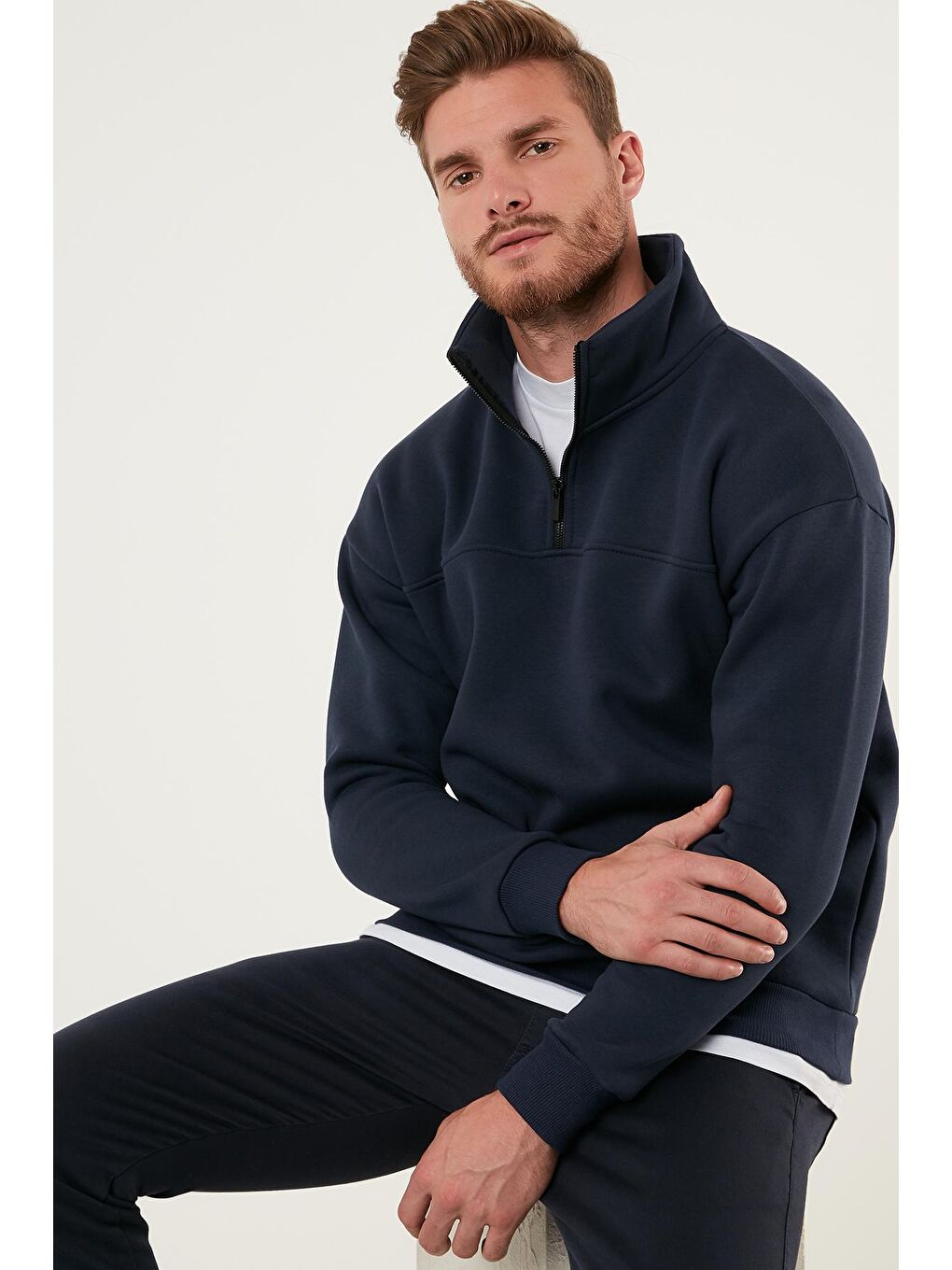 Buratti İndigo Regular Fit Pamuklu İçi Tüylü Yumuşak Şardonlu Kışlık Sweat 59053431