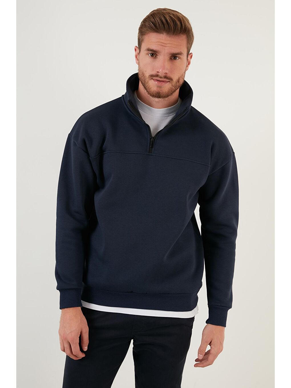 Buratti İndigo Regular Fit Pamuklu İçi Tüylü Yumuşak Şardonlu Kışlık Sweat 59053431 - 2