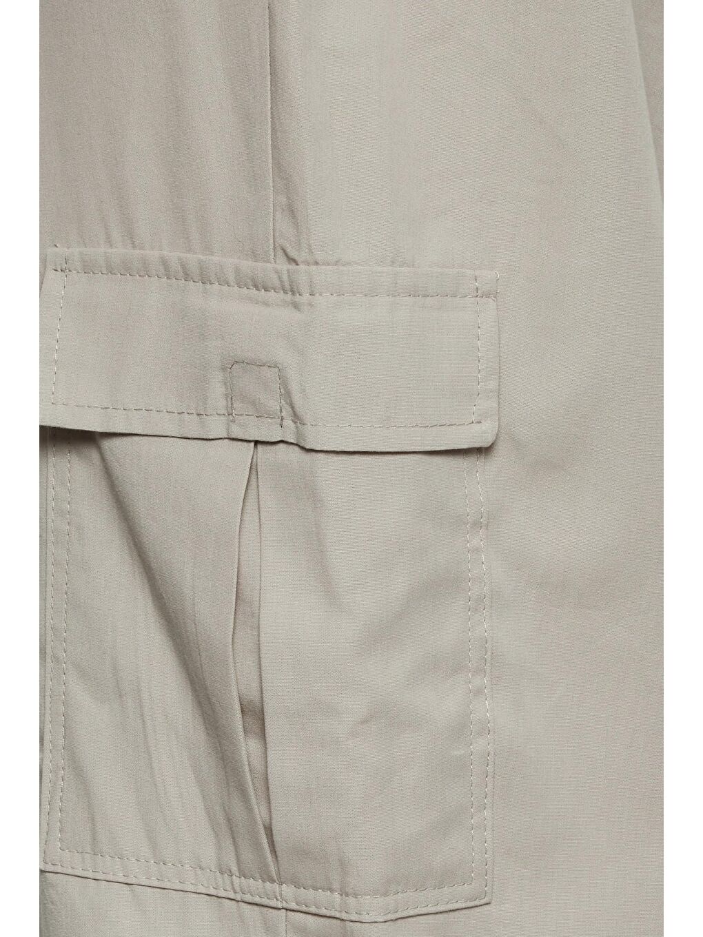 Bej Büyük Beden Paçası Lastikli Cep Detaylı Kargo Pantolon 302035-4