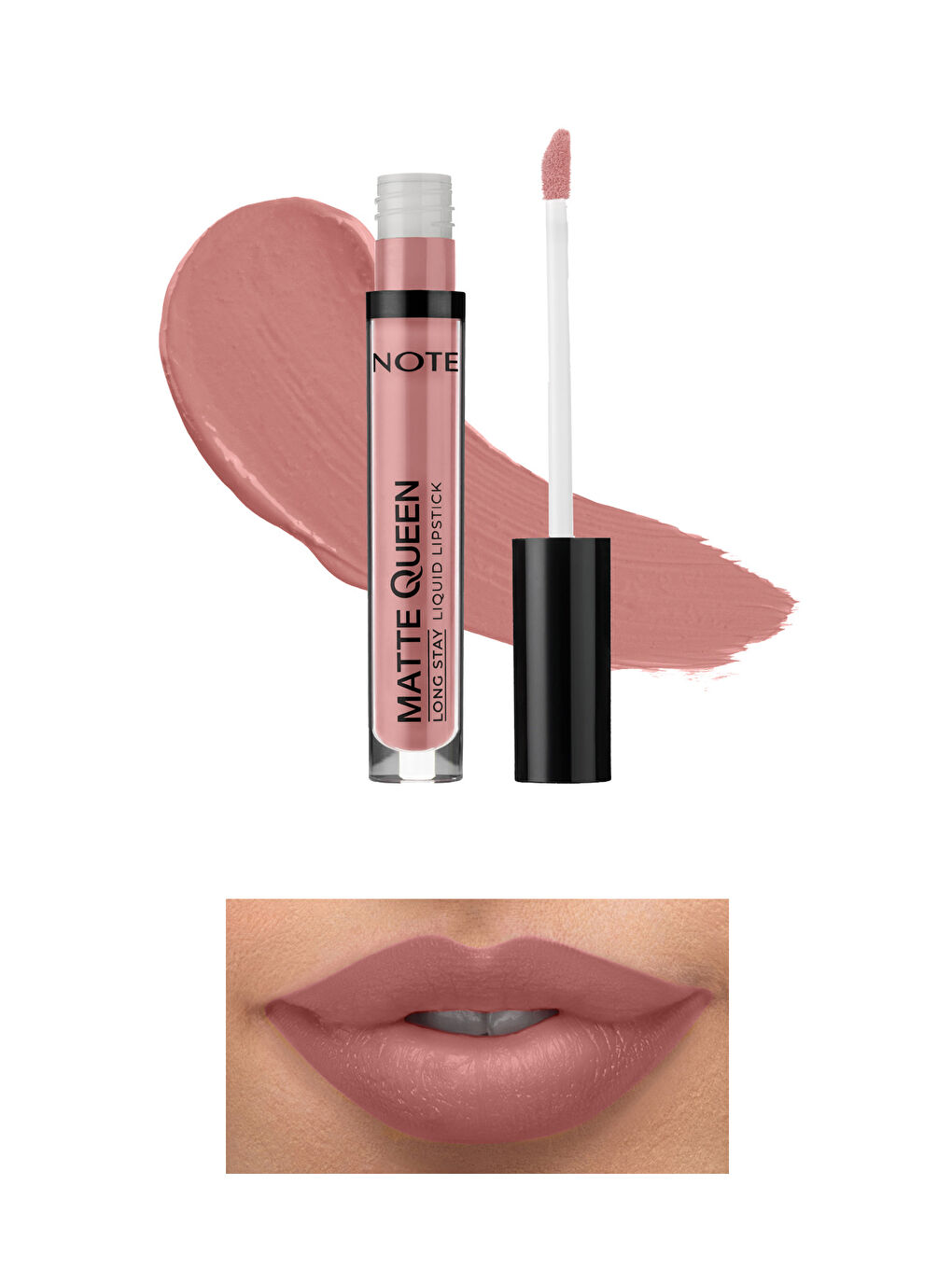 Note Cosmetique Nude Matte Queen Lipstick Kalıcı Likit Ruj 03 Rose Dust - Nude - 1