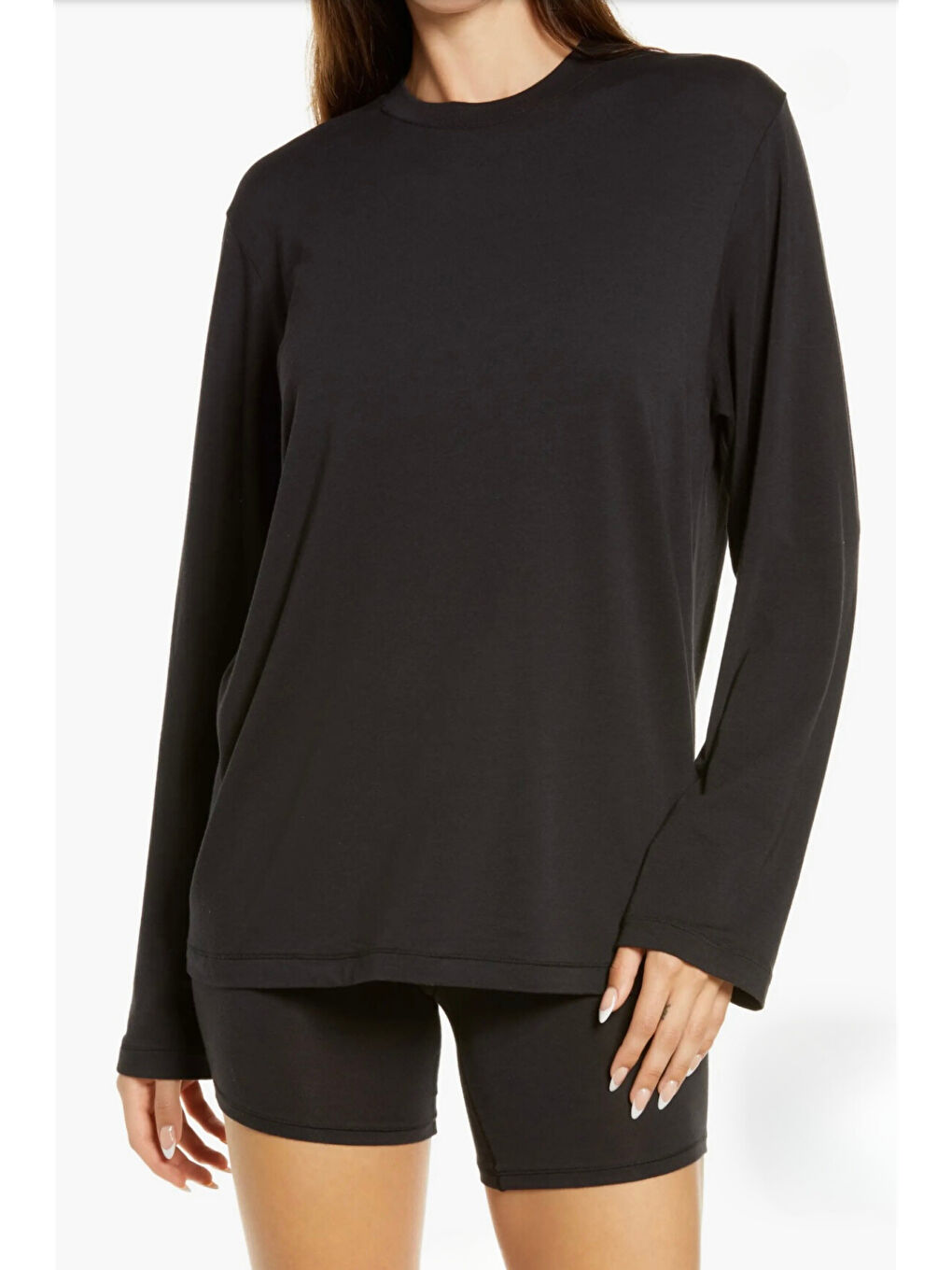 Siyah Kadın Bisiklet yaka Sweatshirt  SPR24TSK41