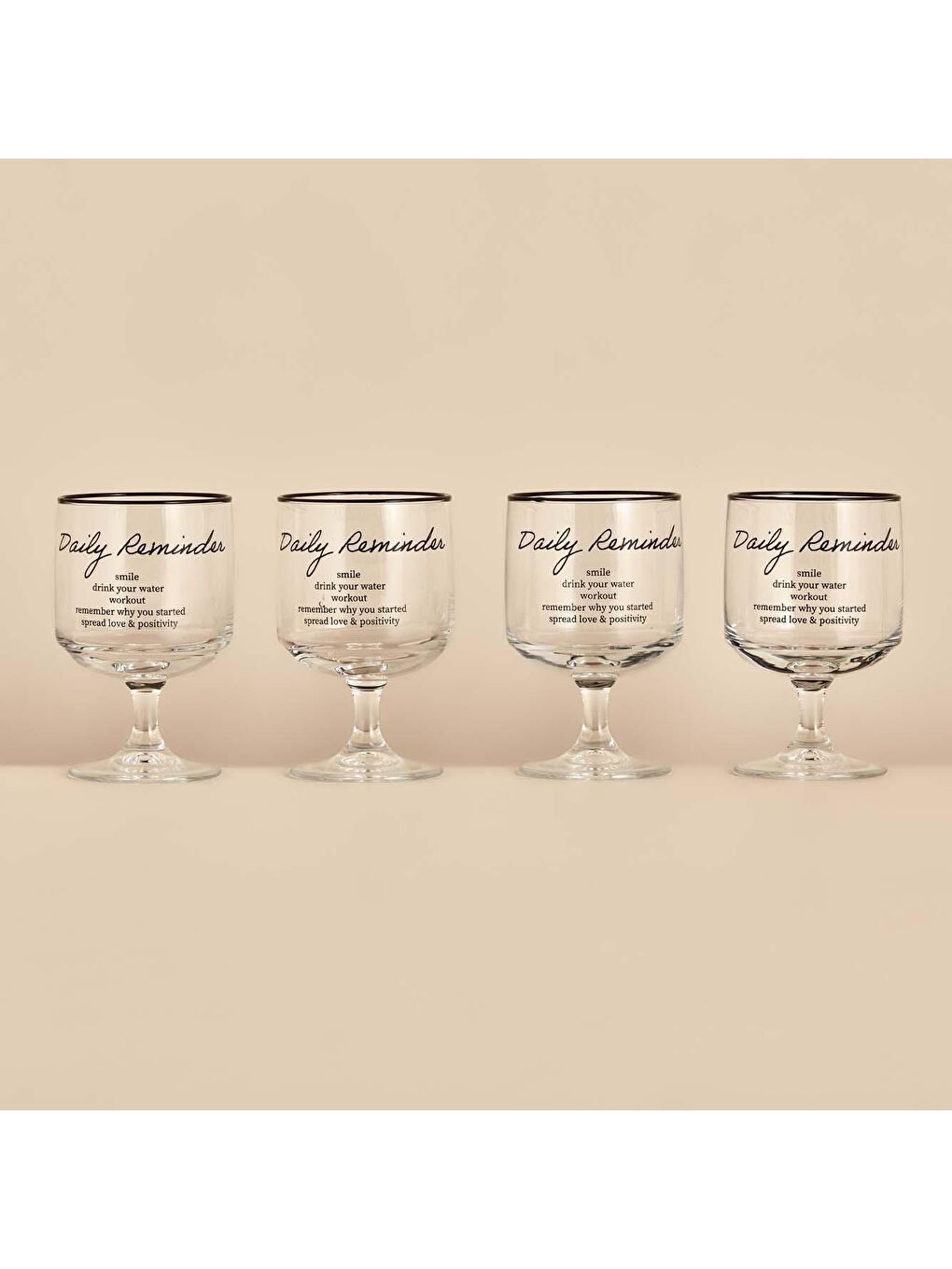 Bella Maison Siyah Daily Reminder 4'lü Cup Set - 2