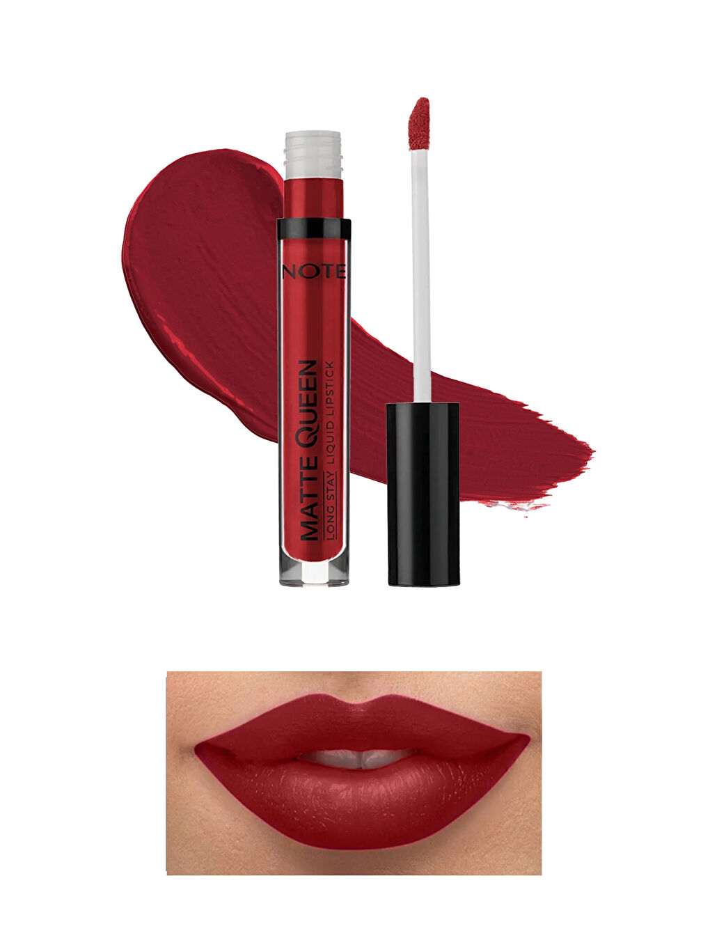 Note Cosmetique Matte Queen Lipstick Kalıcı Likit Ruj 15 Magestic Red - Kırmızı - 1