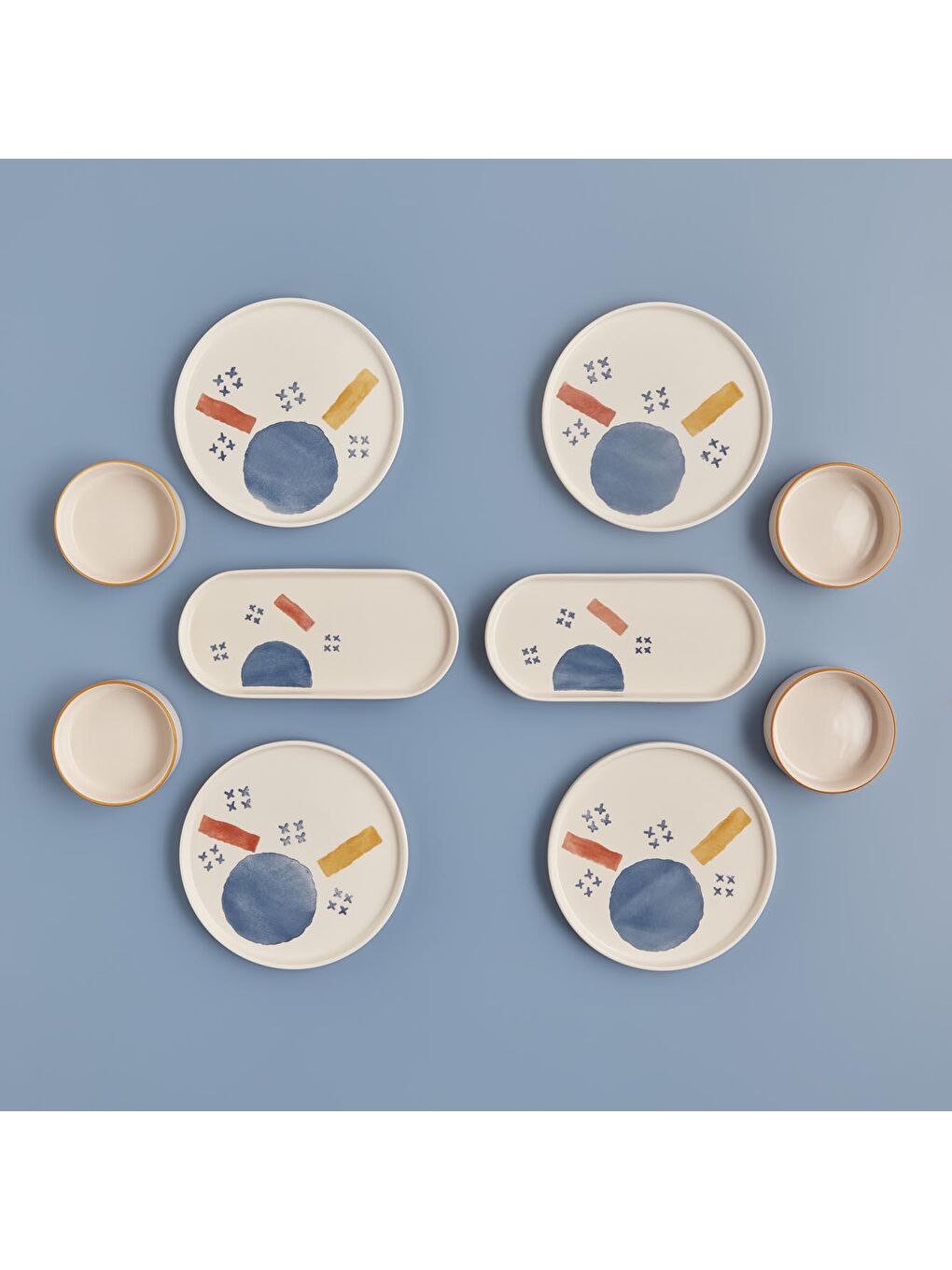 Karışık Lego Seramik 10 Parça 4 Kişilik Kahvaltı Takımı-3