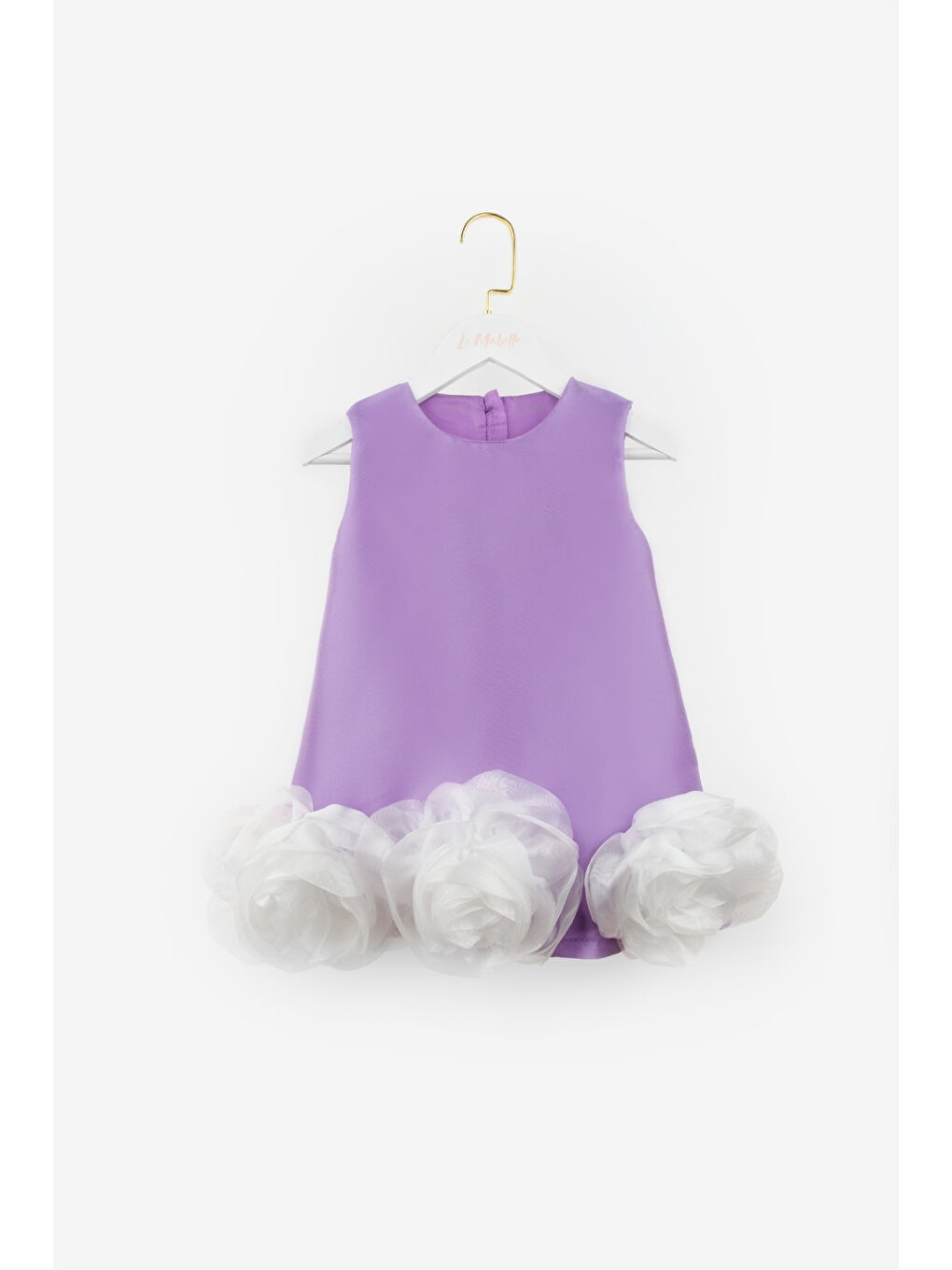 Fuşya Etek Ucu Gül Detaylı Kız Çocuk Elbise - Paola-3