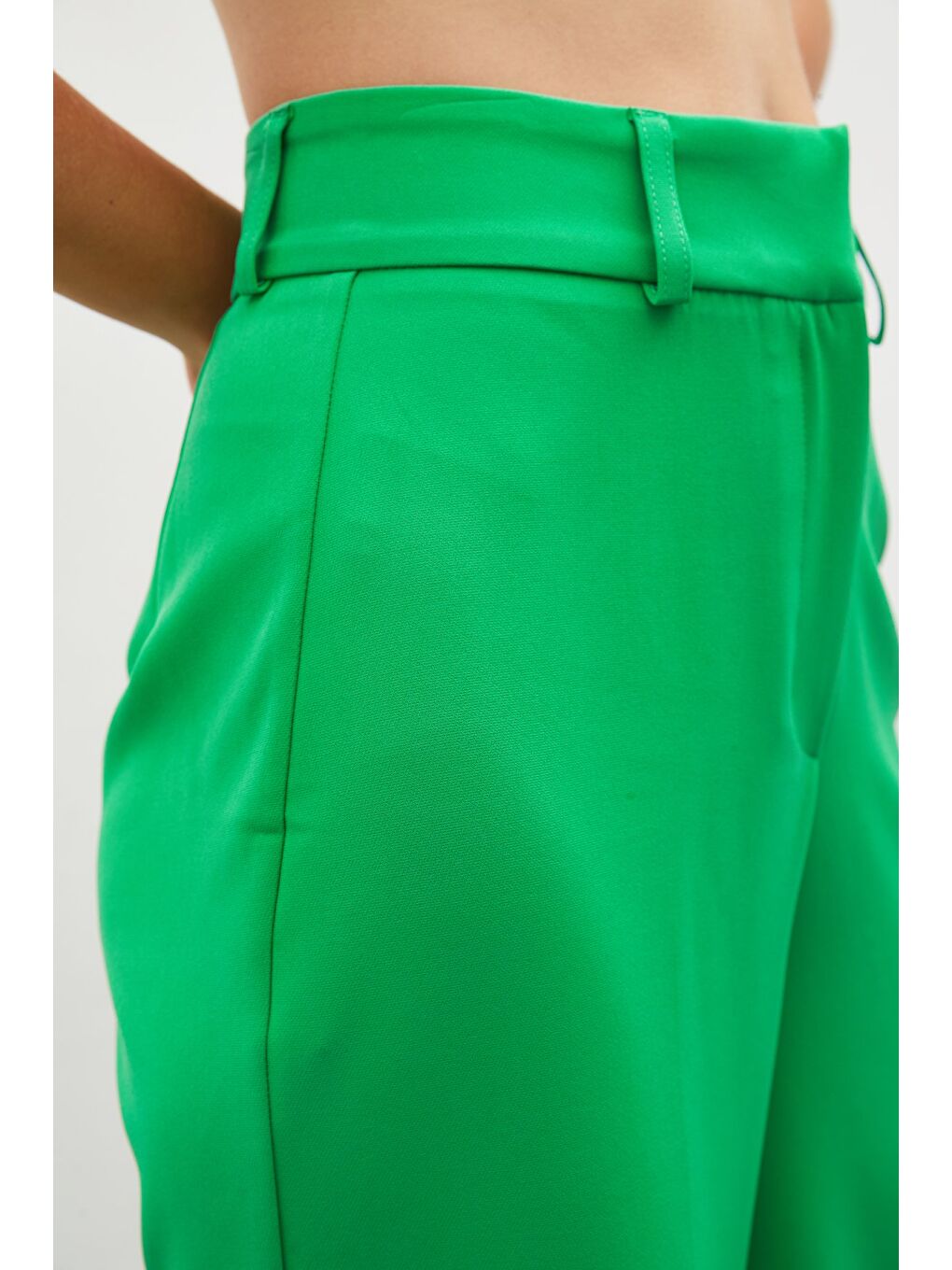 Klasik Bol Paça Pantolon - Yeşil-4