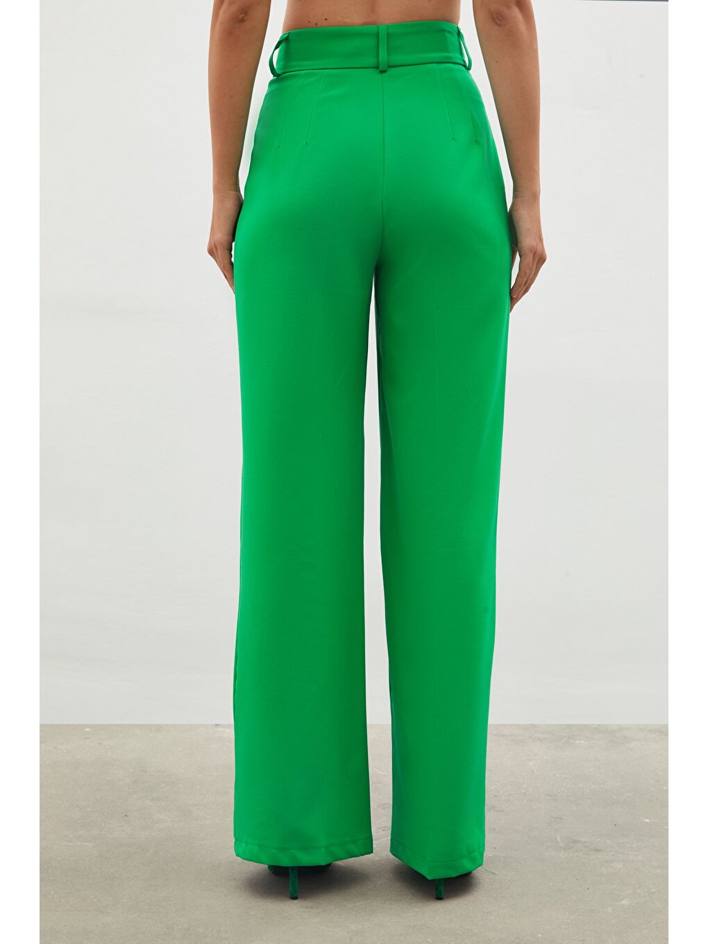 Klasik Bol Paça Pantolon - Yeşil-6