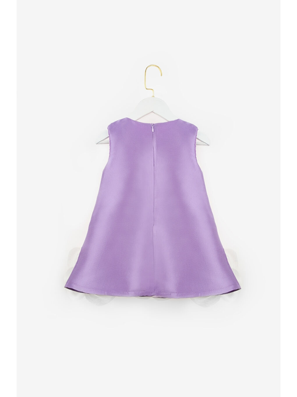 Fuşya Etek Ucu Gül Detaylı Kız Çocuk Elbise - Paola-4