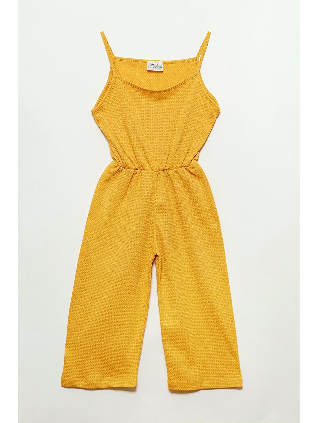 Sarı Hardal Askılı Kız Çocuk Şort Tulum