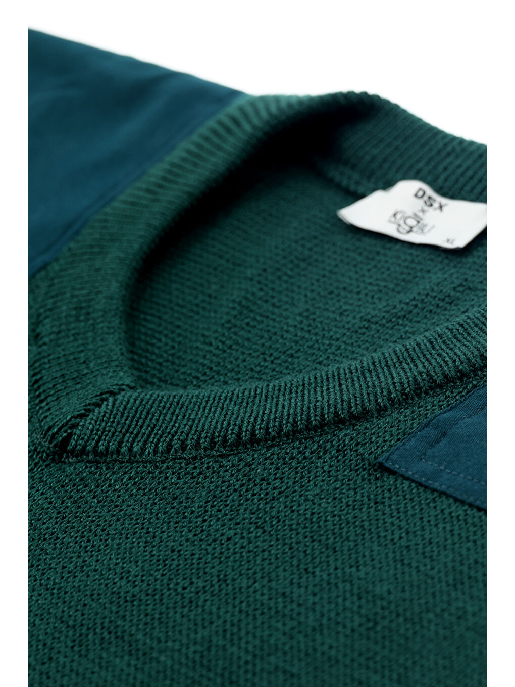 Yeşil V Yaka Super Slim Fit Ekstra Dar Kesim Çelik Örgü Triko Kazak-5