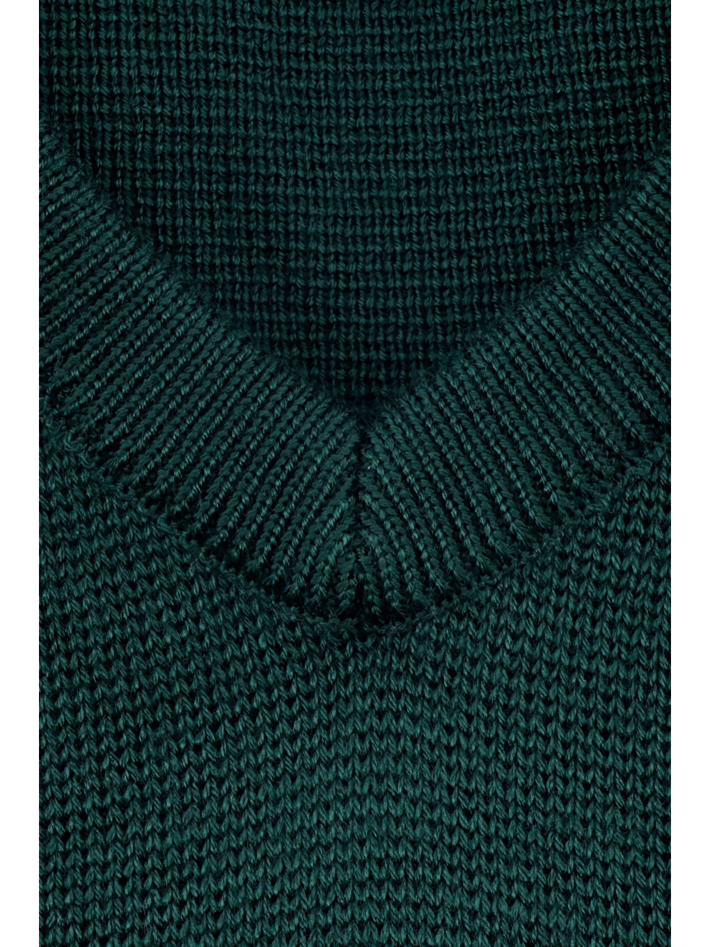 Yeşil V Yaka Super Slim Fit Ekstra Dar Kesim Çelik Örgü Triko Kazak-7