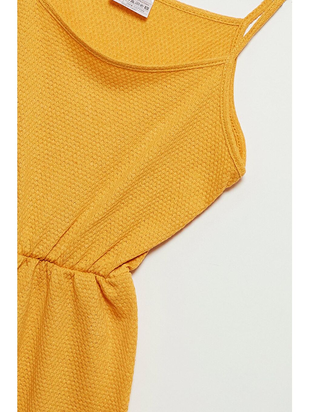 Sarı Hardal Askılı Kız Çocuk Şort Tulum-2