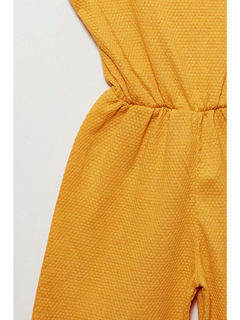 Sarı Hardal Askılı Kız Çocuk Şort Tulum-3