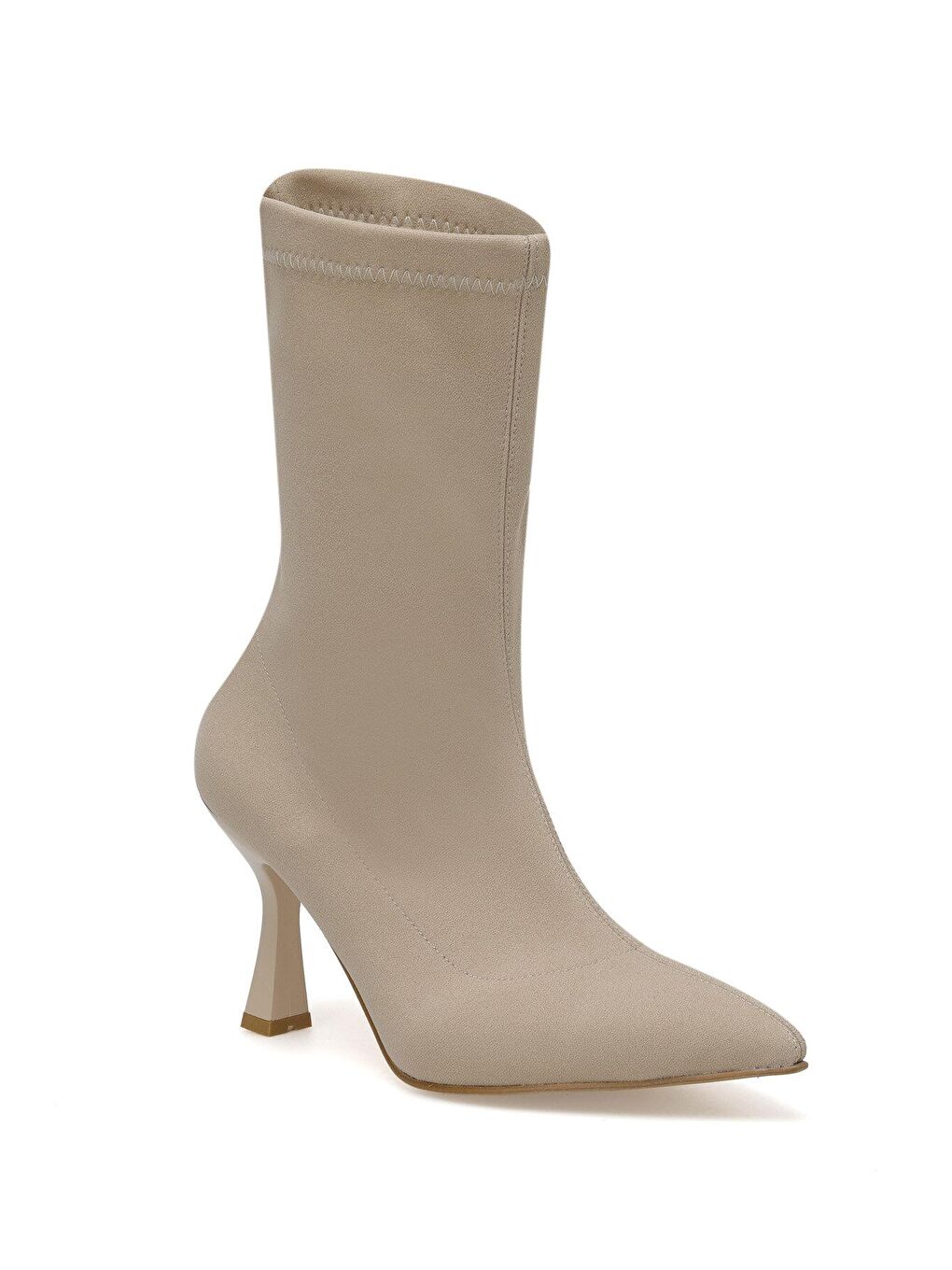 Bej FERY 2PR Krem Kadın Topuklu Bot-1