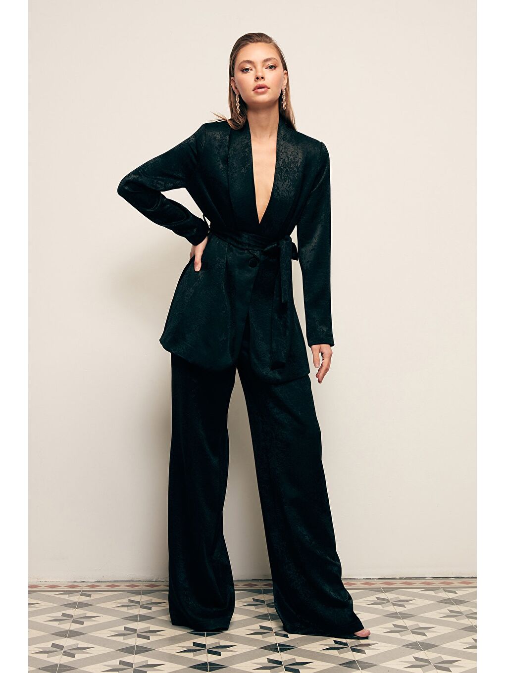 Geniş Paça Pantolon - Siyah