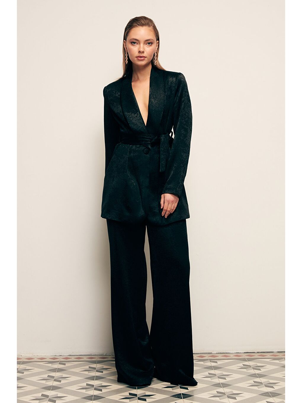 Geniş Paça Pantolon - Siyah-1