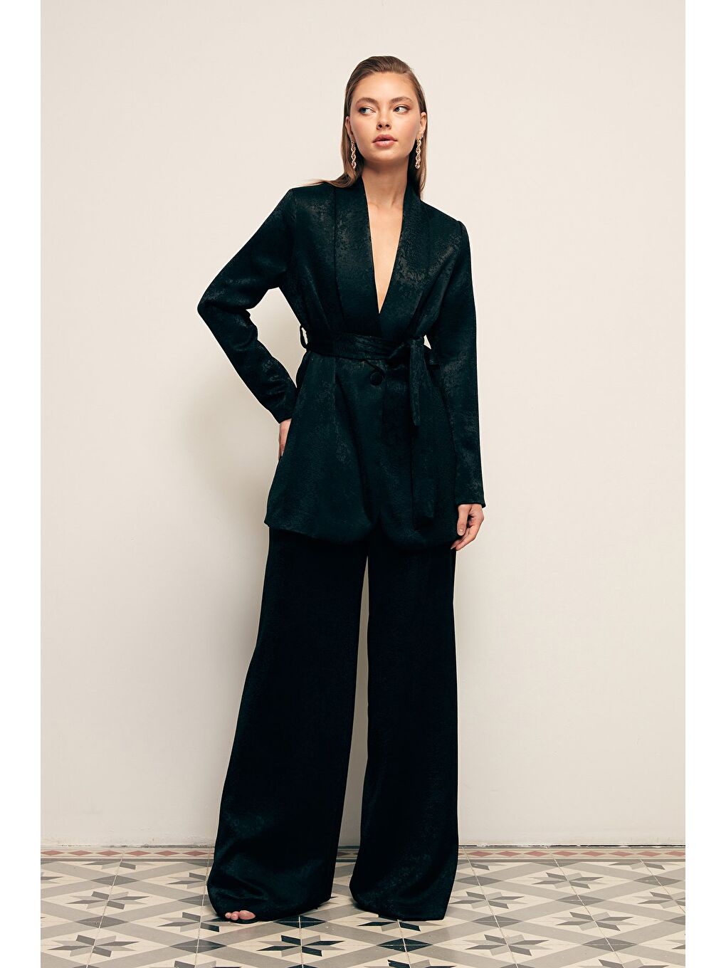 Geniş Paça Pantolon - Siyah-2