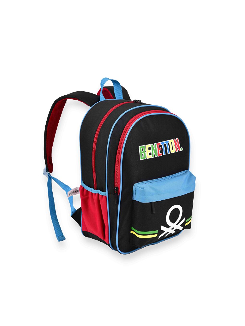 Erkek Çocuk Siyah Benetton Logolu Çift Bölme Sırt Çantası-1