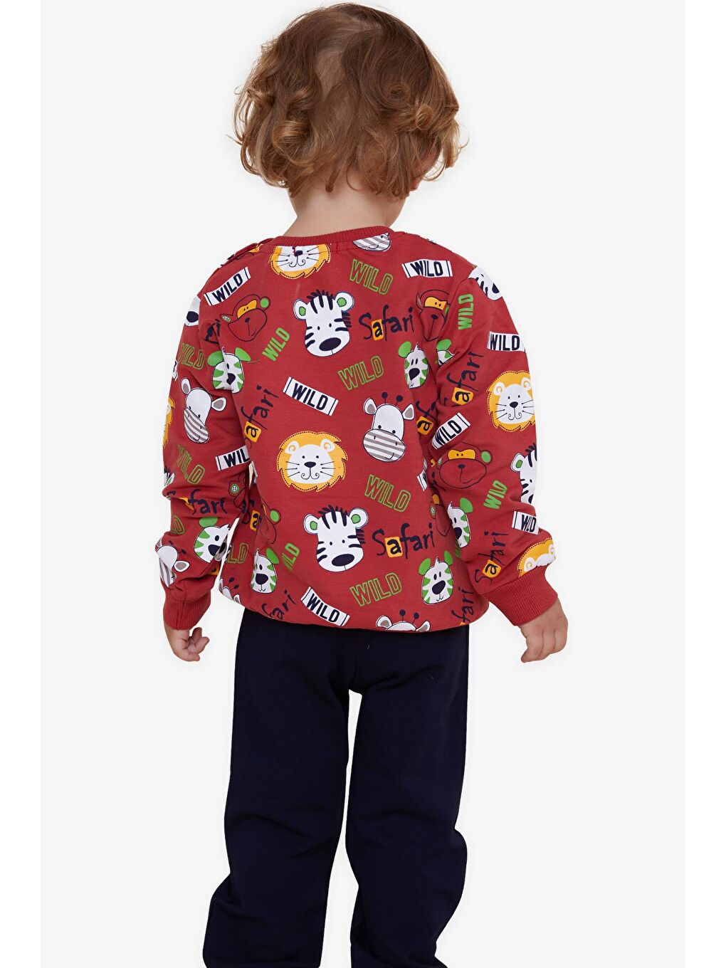 Kahverengi Erkek Çocuk Esofman Takimi Maymun Nakisli Kiremit (1-4 Yaş)-1