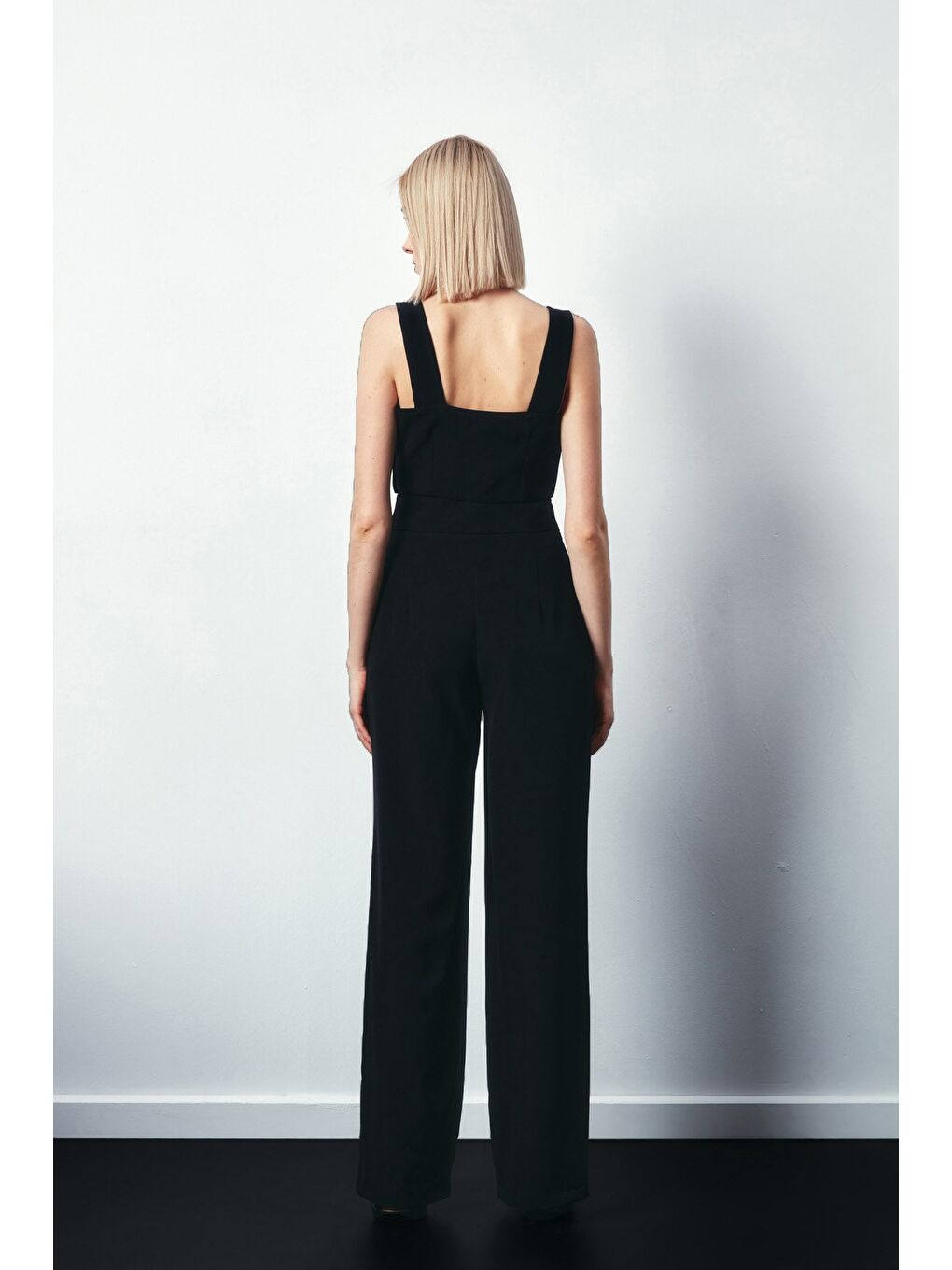 Bel Detaylı Pantolon - Siyah-5