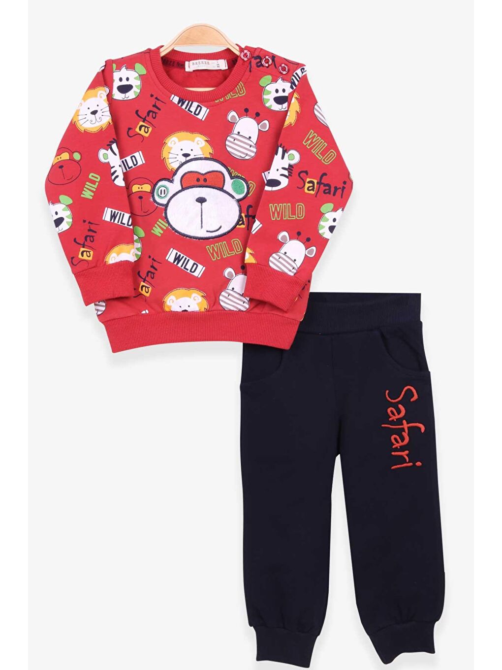 Kahverengi Erkek Çocuk Esofman Takimi Maymun Nakisli Kiremit (1-4 Yaş)-4