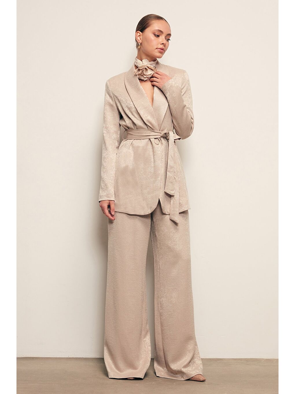 Geniş Paça Pantolon - Bej