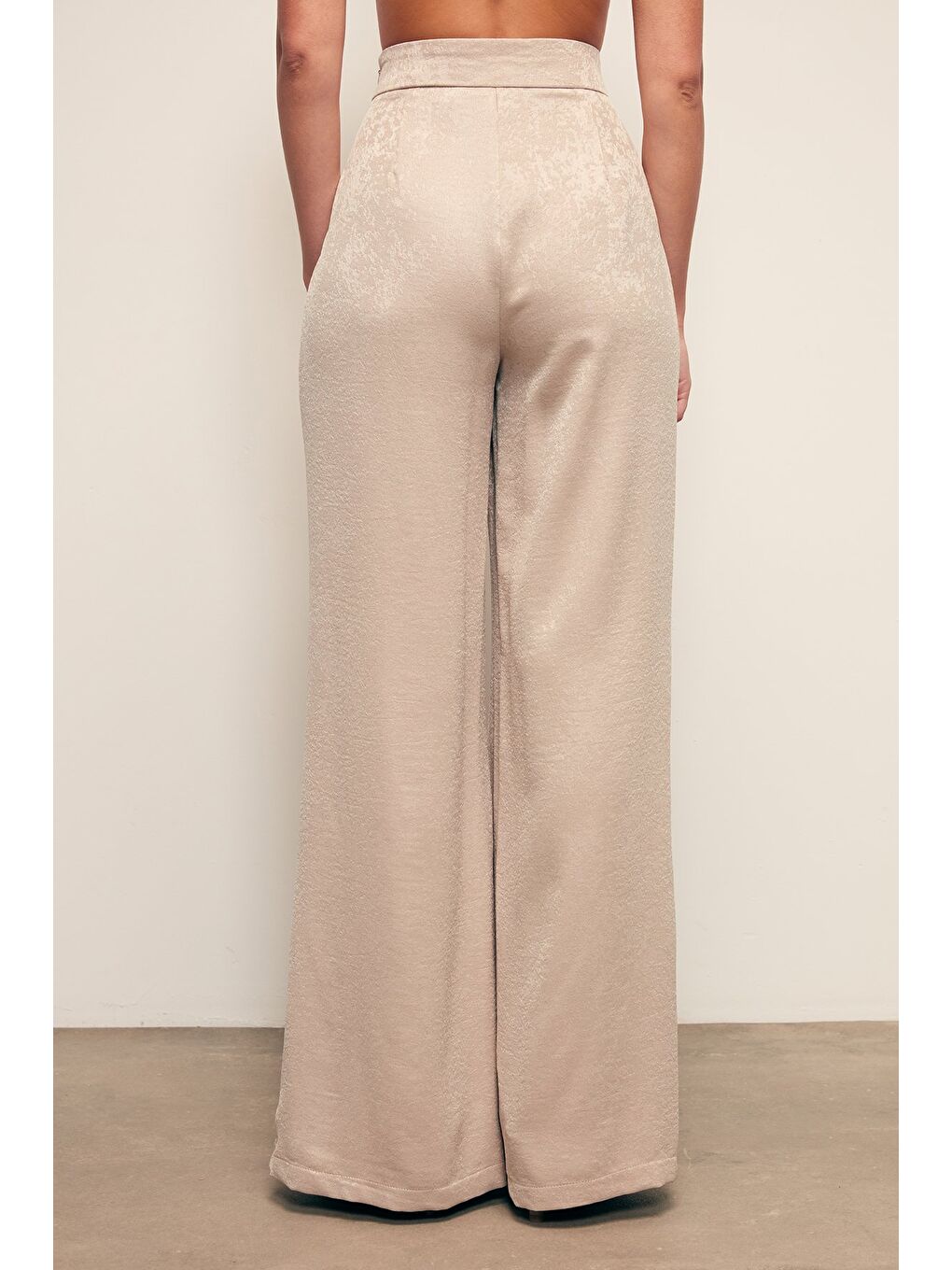 Geniş Paça Pantolon - Bej-5