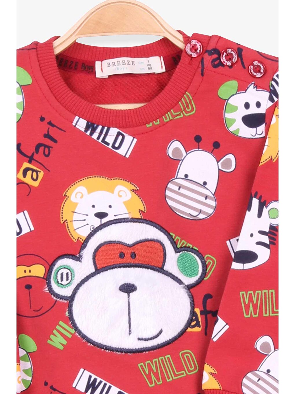 Kahverengi Erkek Çocuk Esofman Takimi Maymun Nakisli Kiremit (1-4 Yaş)-6