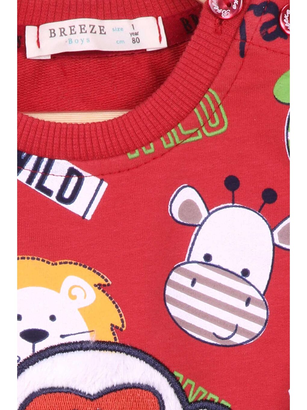 Kahverengi Erkek Çocuk Esofman Takimi Maymun Nakisli Kiremit (1-4 Yaş)-7