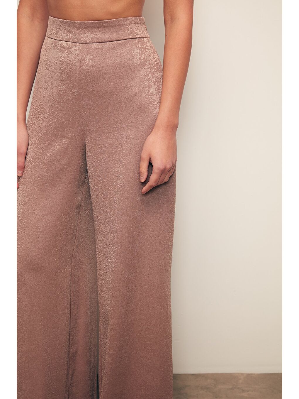 Bej Geniş Paça Pantolon - Vizon-2