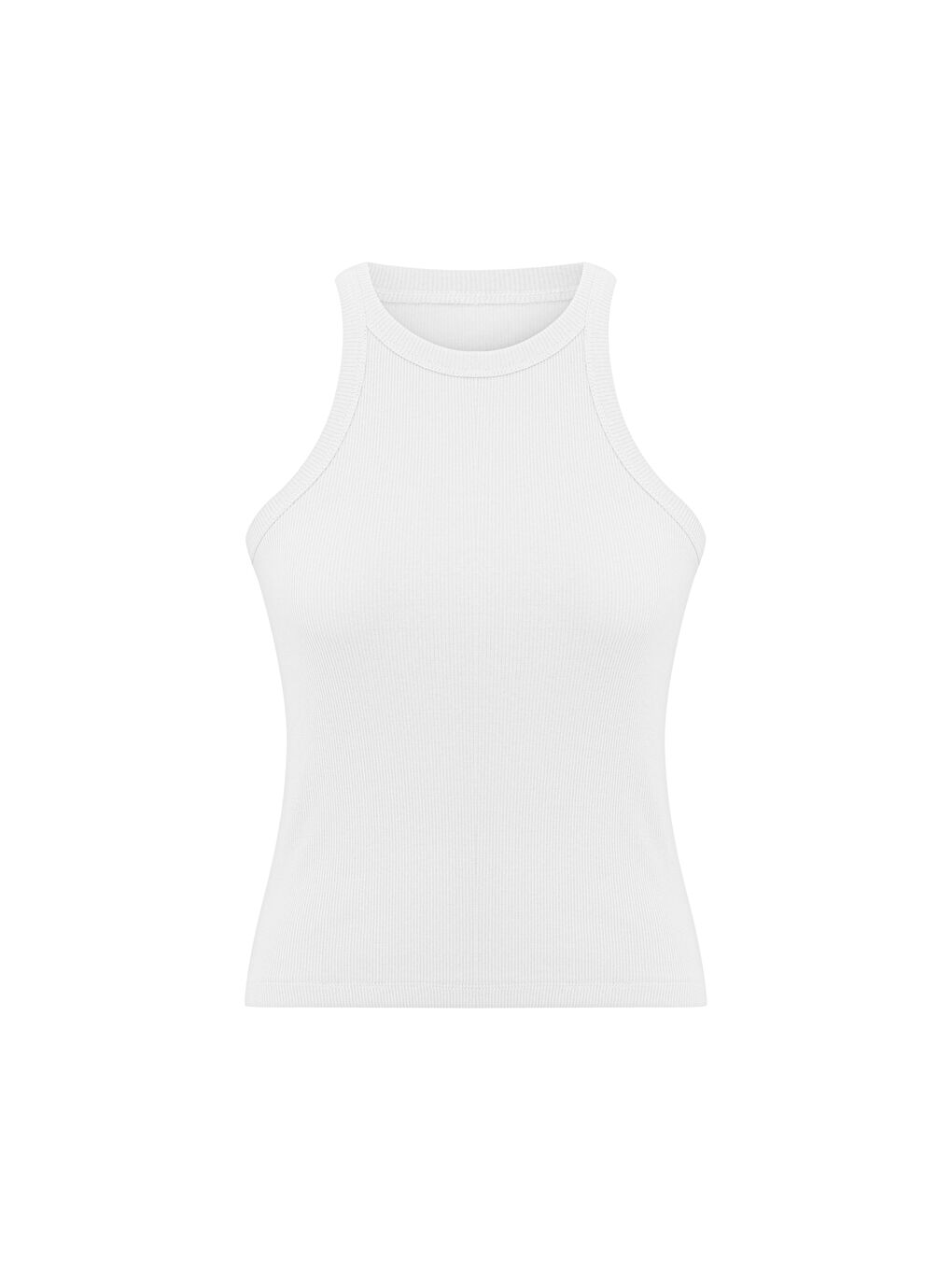 Beyaz Halter Yaka Pamuklu Kaşkorse Atlet-2