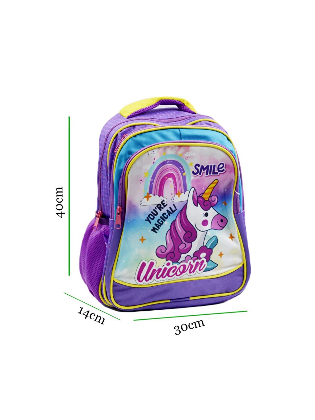 3 Bölmeli İlkokul Okul Sırt Çantası Ve Beslenme Çantası  Mor-2