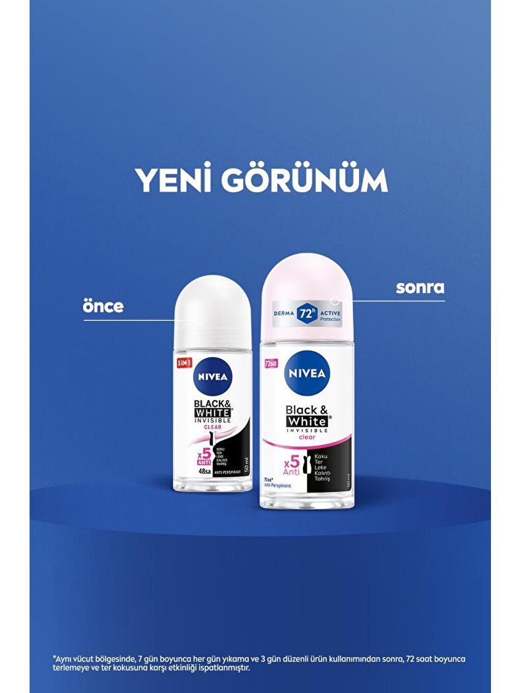 NIVEA Şeffaf Kadın Roll-on Deodorant Black&white Invisible Clear 50ml, 72 Saat Anti-perspirant Koruma - 4