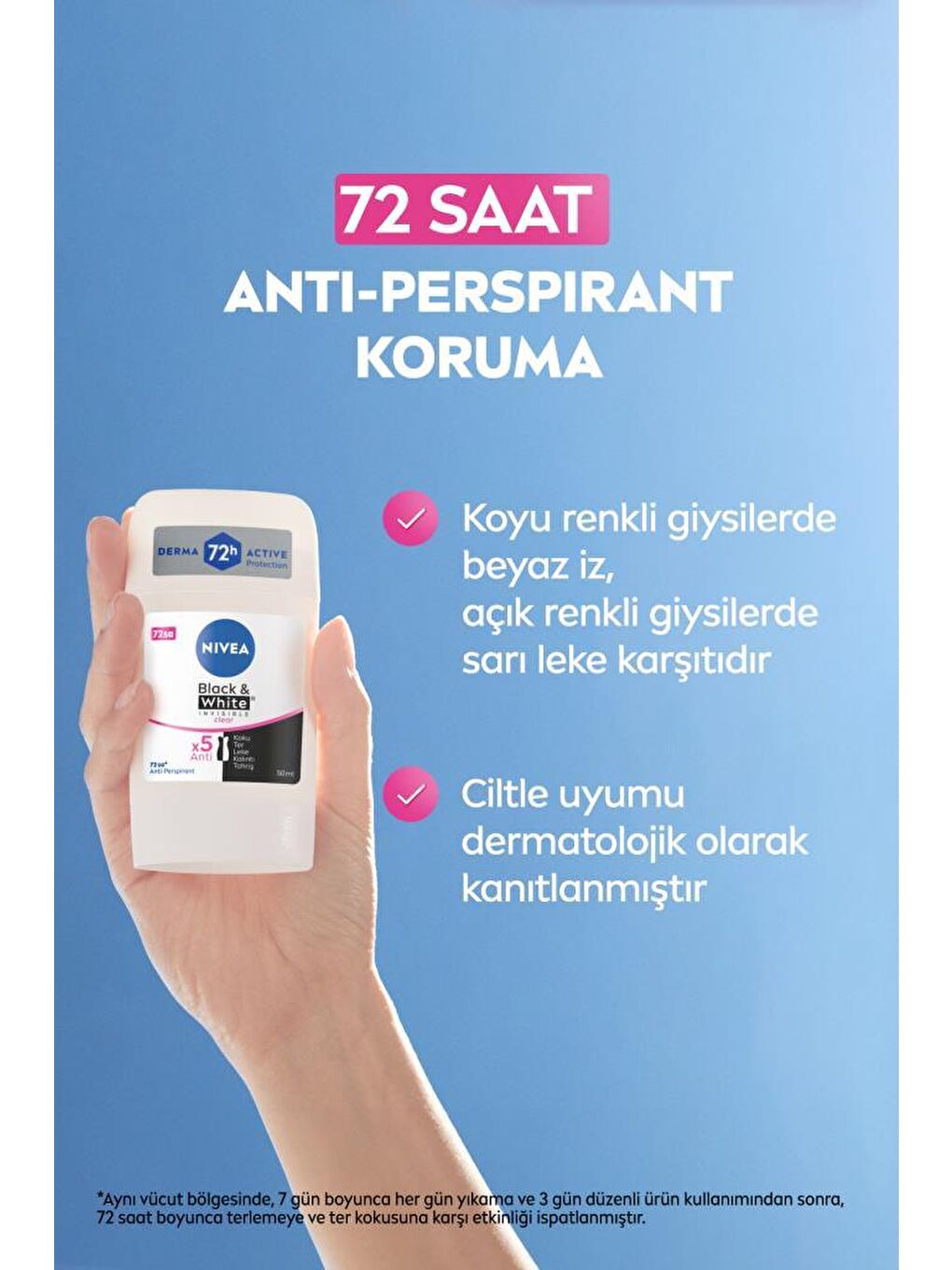 NIVEA Kadın Stick Deodorant Black&White Clear 50ml, 48 Saat Koruma, X3 Adet - 2