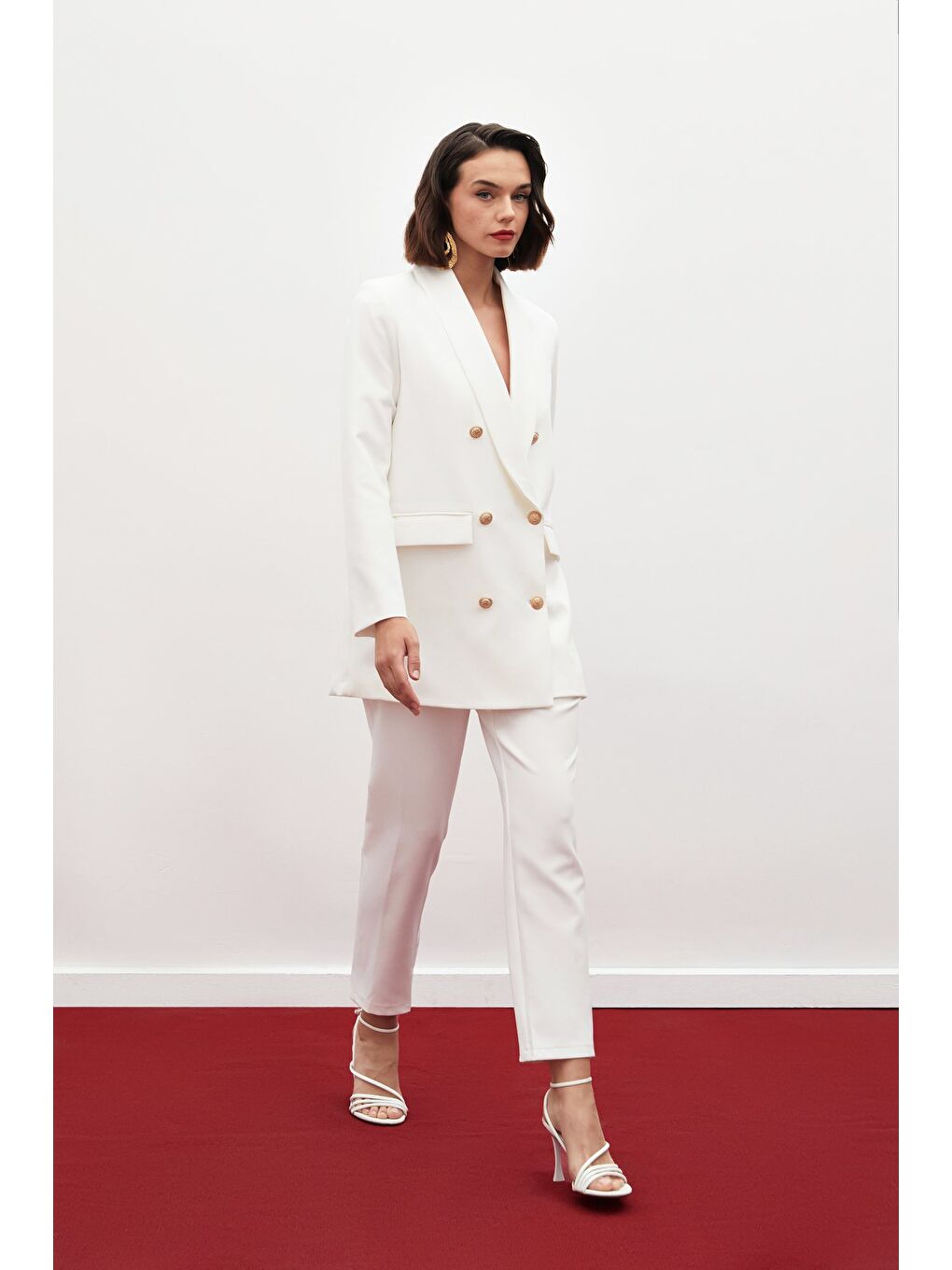 Korsaj Detaylı Pantolon - Ekru-1