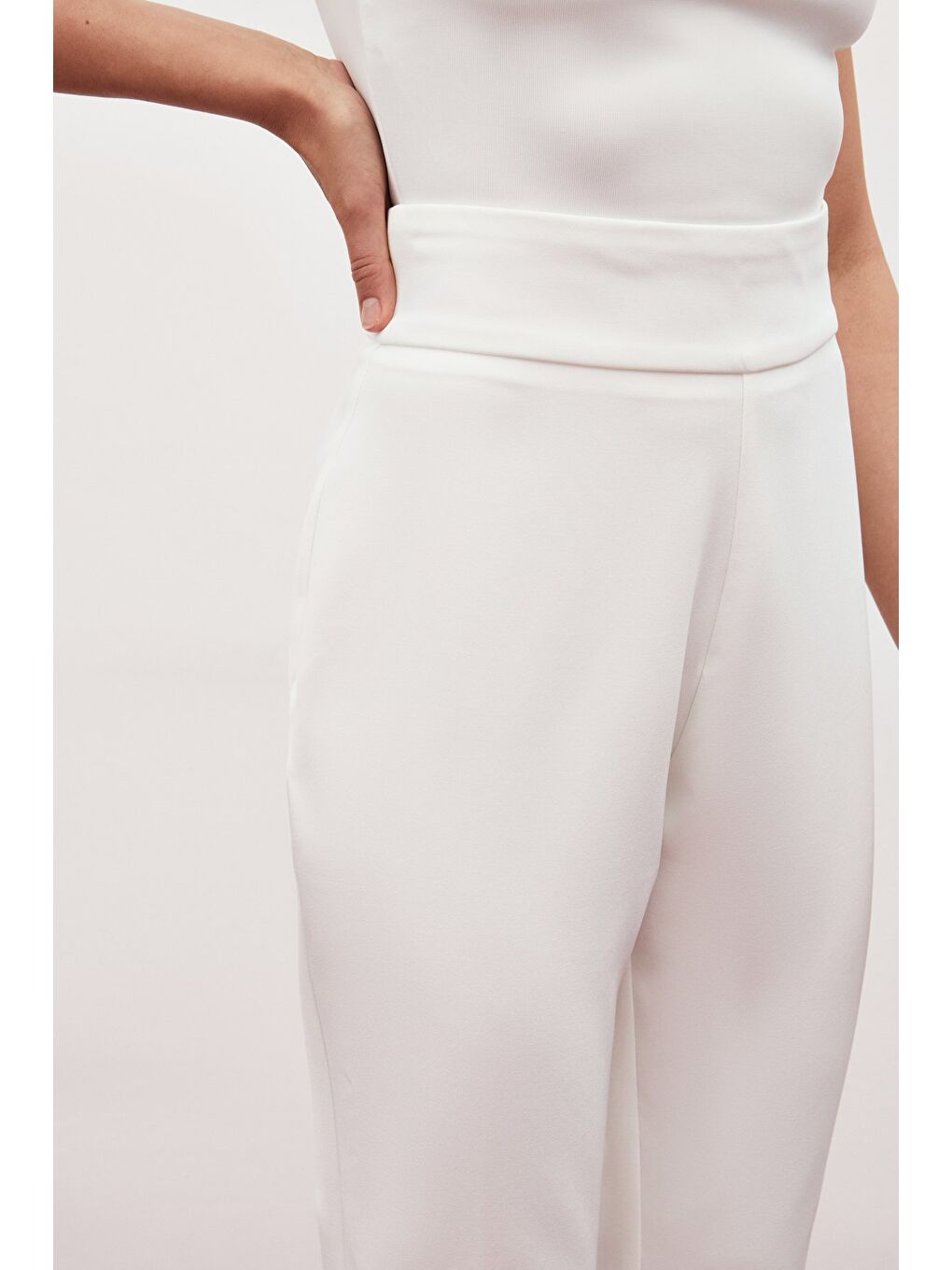 Korsaj Detaylı Pantolon - Ekru-3