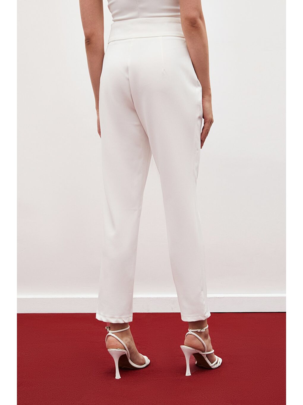 Korsaj Detaylı Pantolon - Ekru-5