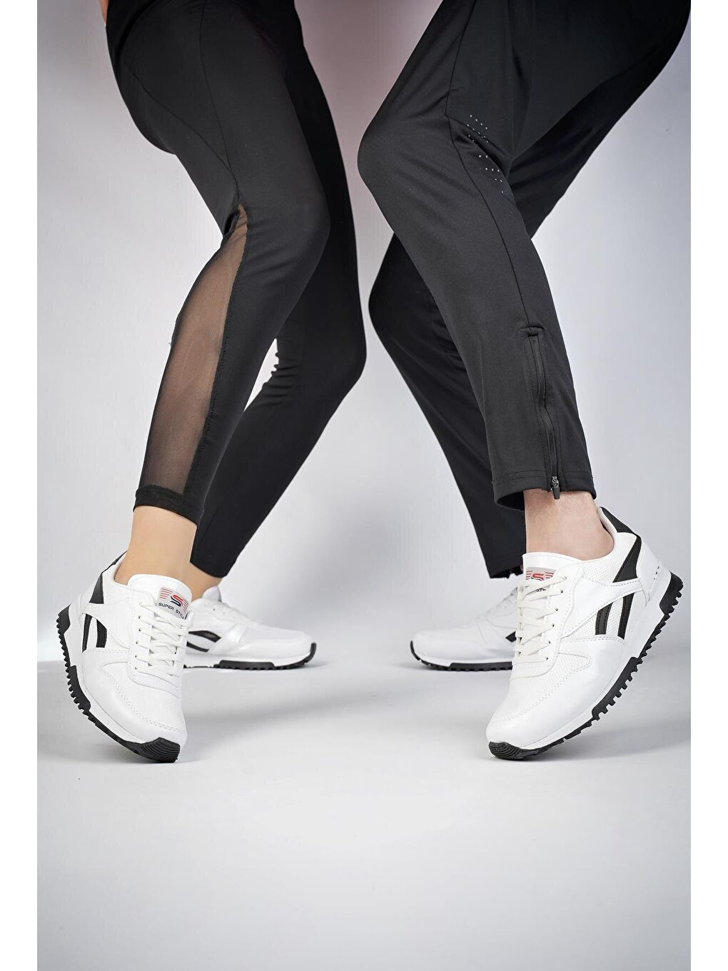 Muggo Beyaz Blake Unisex Ortopedik Günlük  Yürüyüş Koşu Sneaker Spor Ayakkabı