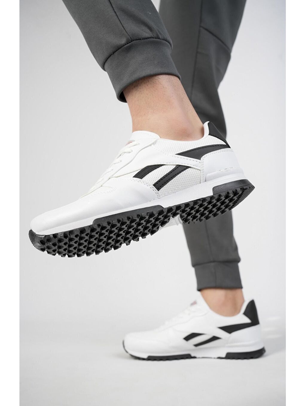 Muggo Beyaz Blake Unisex Ortopedik Günlük  Yürüyüş Koşu Sneaker Spor Ayakkabı - 2
