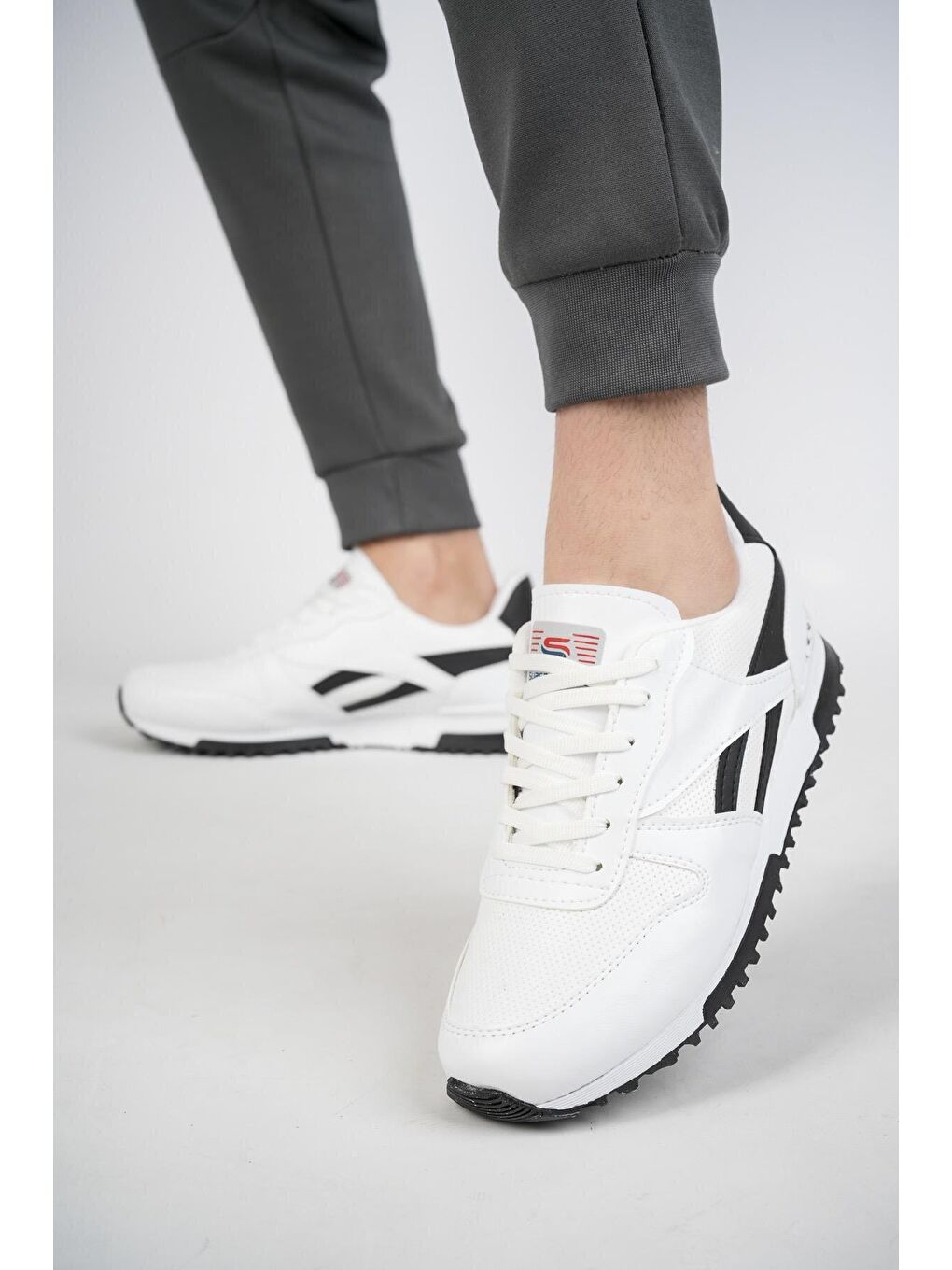 Muggo Beyaz Blake Unisex Ortopedik Günlük  Yürüyüş Koşu Sneaker Spor Ayakkabı - 4