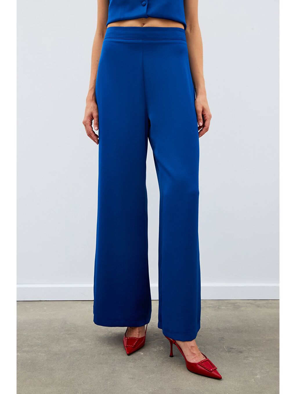 Salaş Krep Pantolon - İndigo-5