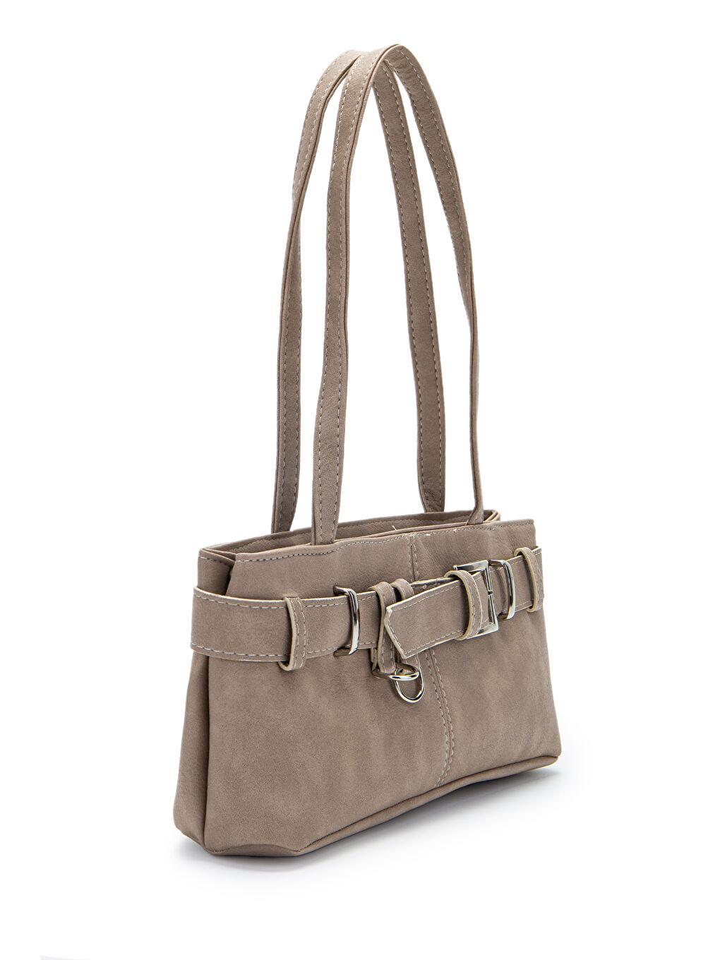 Kemer Detaylı Kadın Kol Çanta Birdy Bej-1