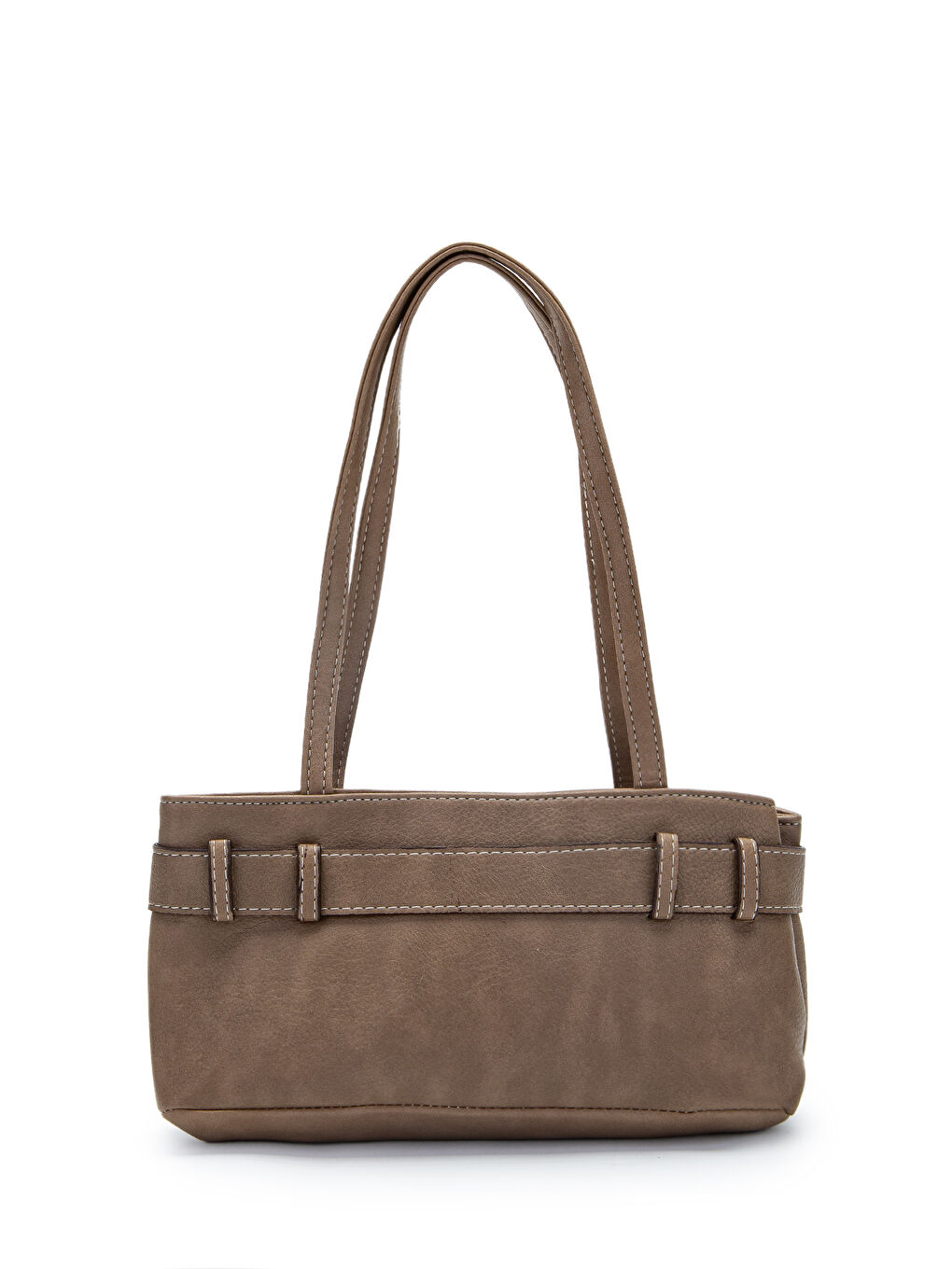 Kahverengi Kemer Detaylı Kadın Kol Çanta Birdy Koyu Vizon-2